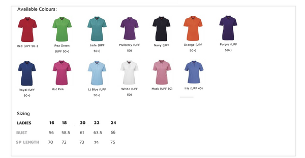 Ladies Polo Shirts Sizes 16-24