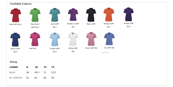 Ladies Polo Shirts Size 8-14